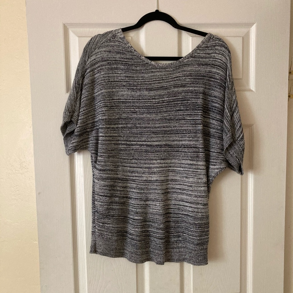 Loft marbled short sleeve sweater top